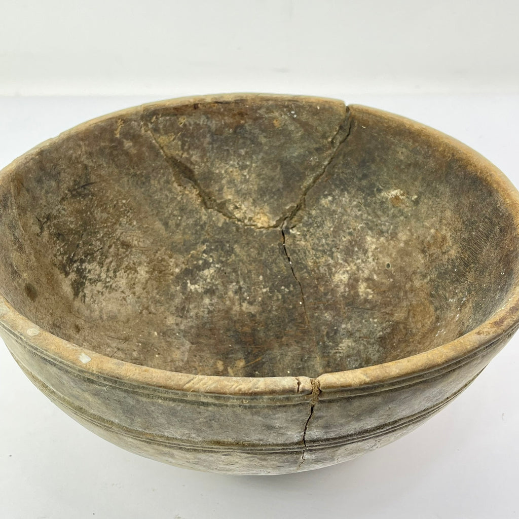 Nupe Wood Bowl with Indigenous Repair Nigeria