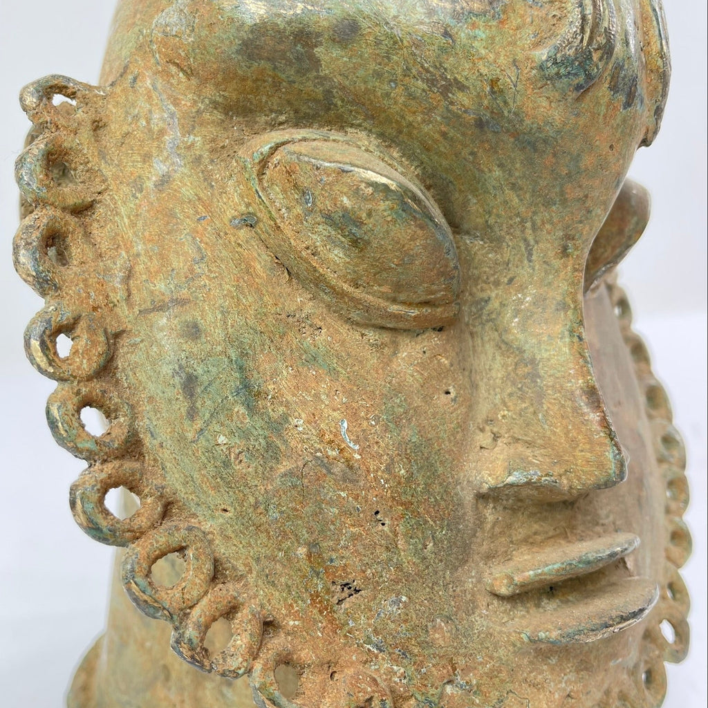 Benin Bronze Portrait Figure Nigeria