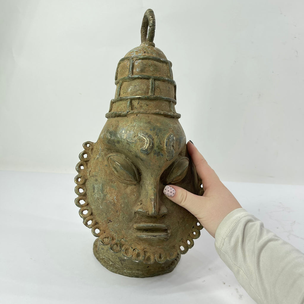 Benin Bronze Portrait Figure Nigeria