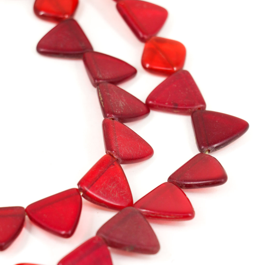 Red Triangle Bohemian Trade Beads 30 inch