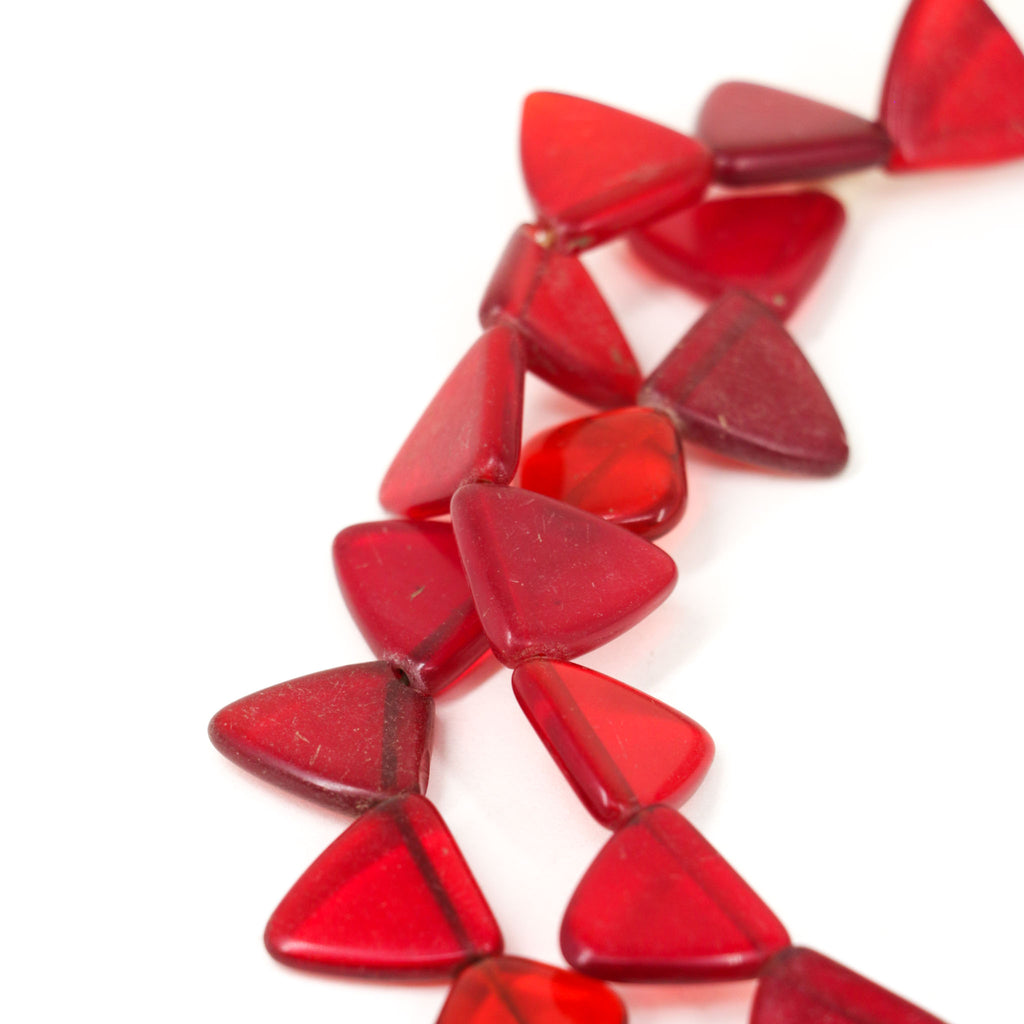 Red Triangle Bohemian Trade Beads 30 inch