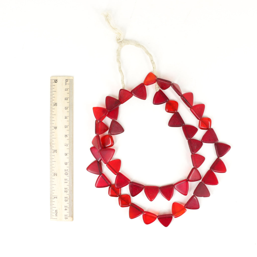 Red Triangle Bohemian Trade Beads 30 inch