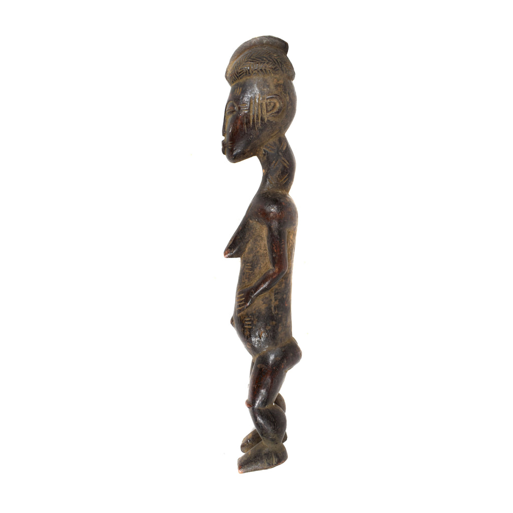 Baule Miniature Female Spirit Spouse Figure 16 Inch Côte d'Ivoire