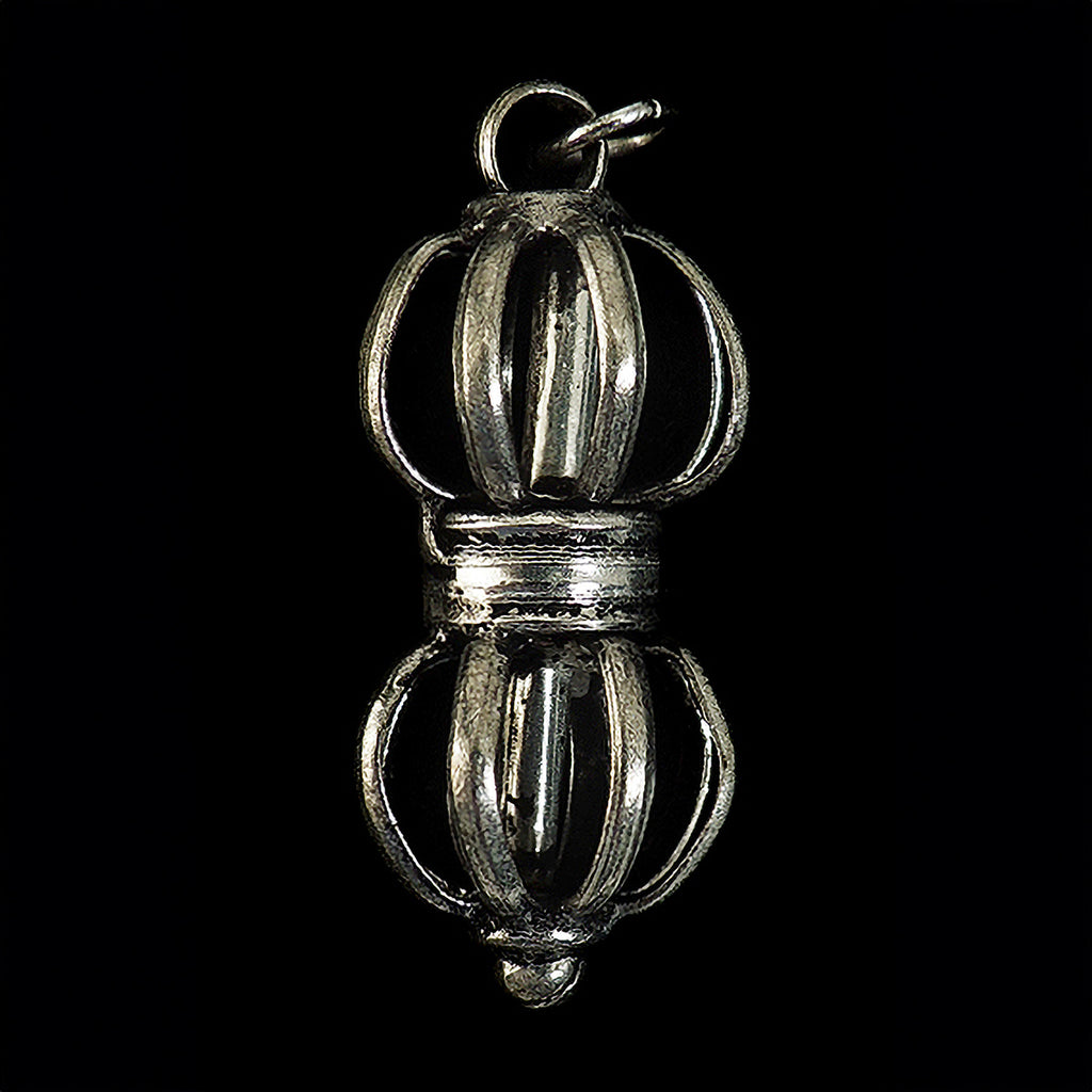 5 Tibetan Silver Dorje Pendants Hollow Loose