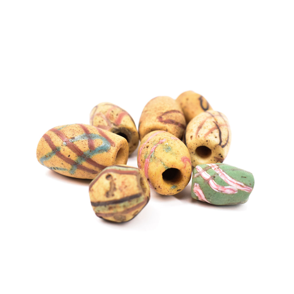 8 Yellow Akosu Trade Beads Collins Collection