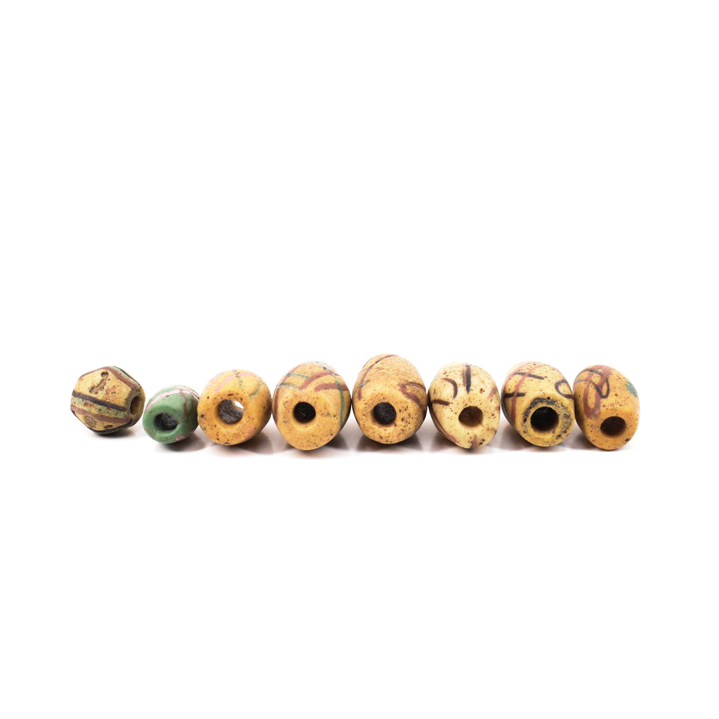 8 Yellow Akosu Trade Beads Collins Collection