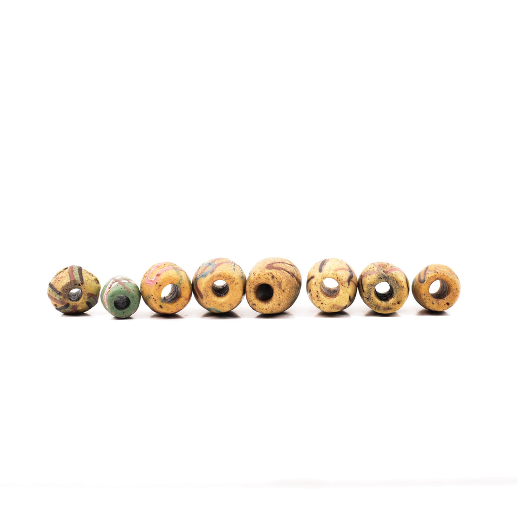 8 Yellow Akosu Trade Beads Collins Collection