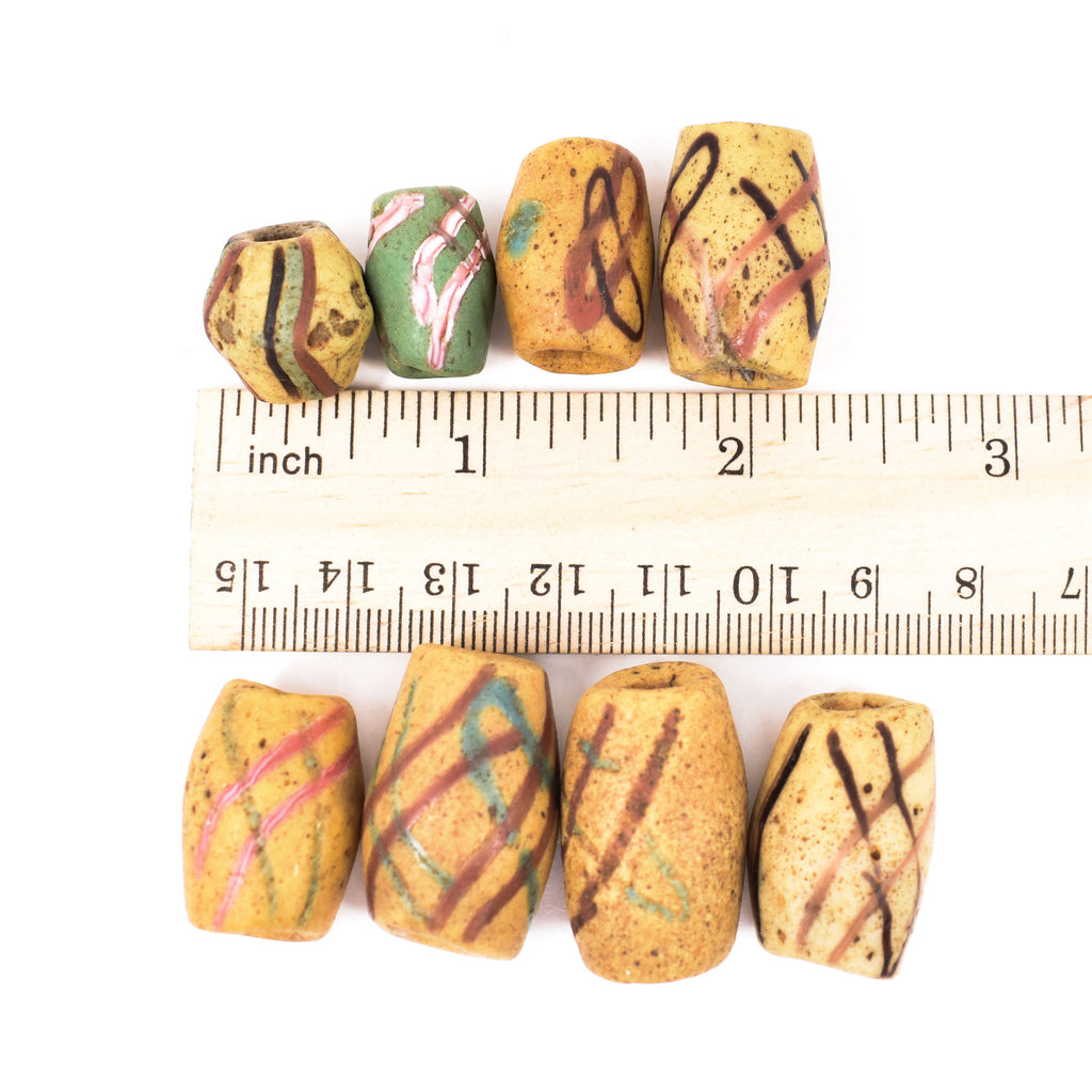 8 Yellow Akosu Trade Beads Collins Collection