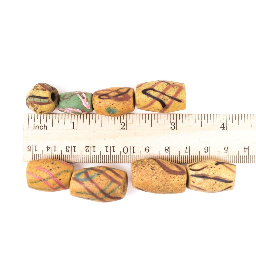 8 Yellow Akosu Trade Beads Collins Collection