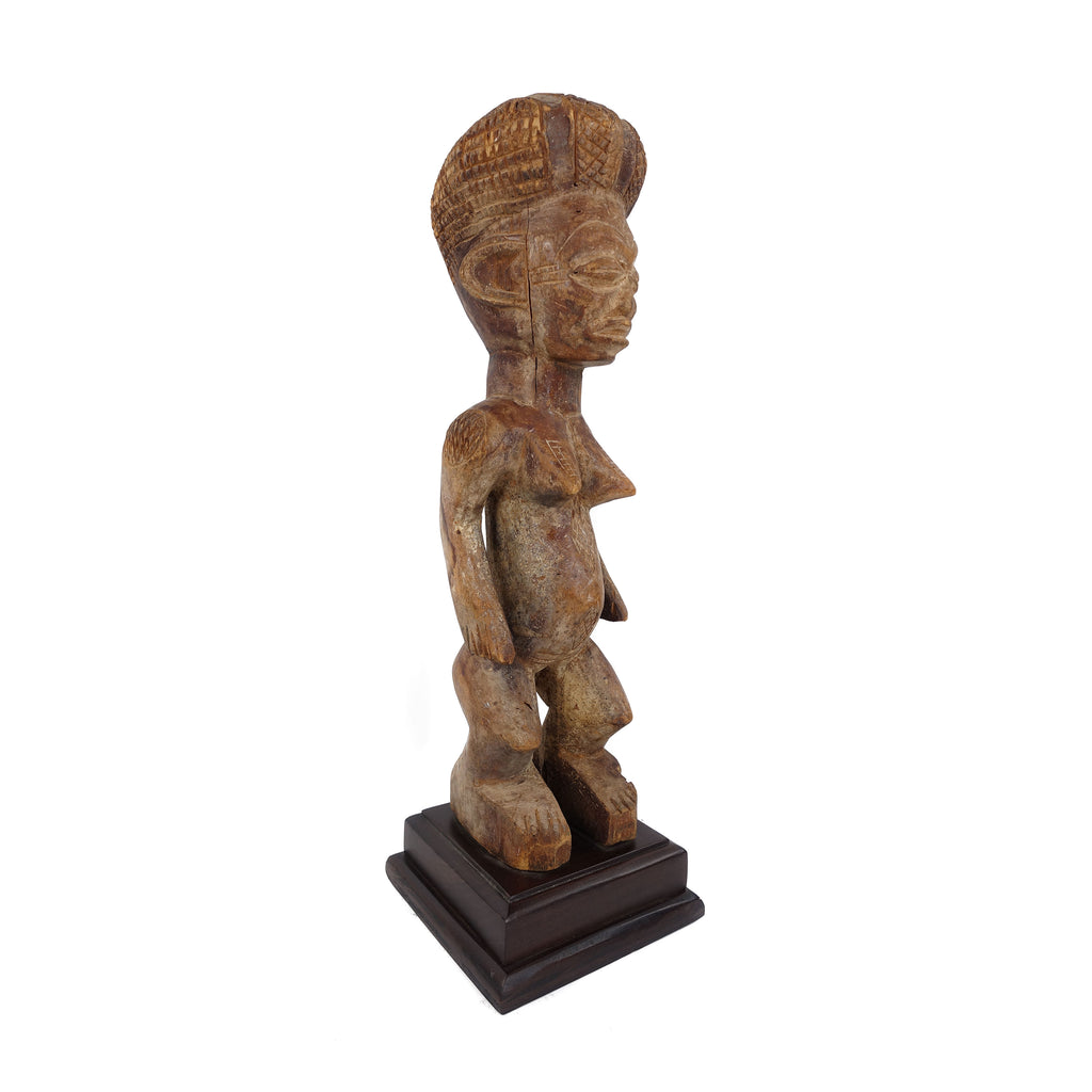 Chokwe Standing Female Figure on Custom Base Congo