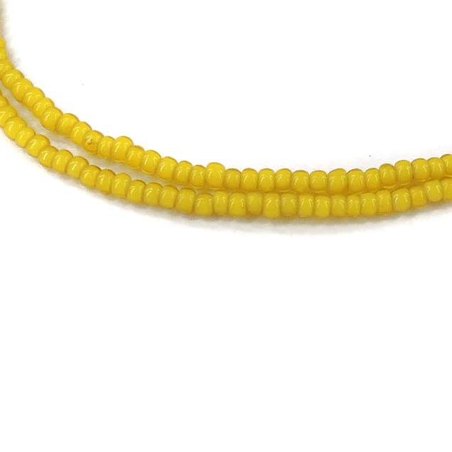 Yellow White Heart Trade Beads