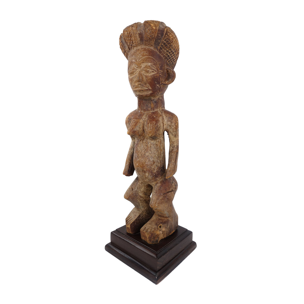 Chokwe Standing Female Figure on Custom Base Congo