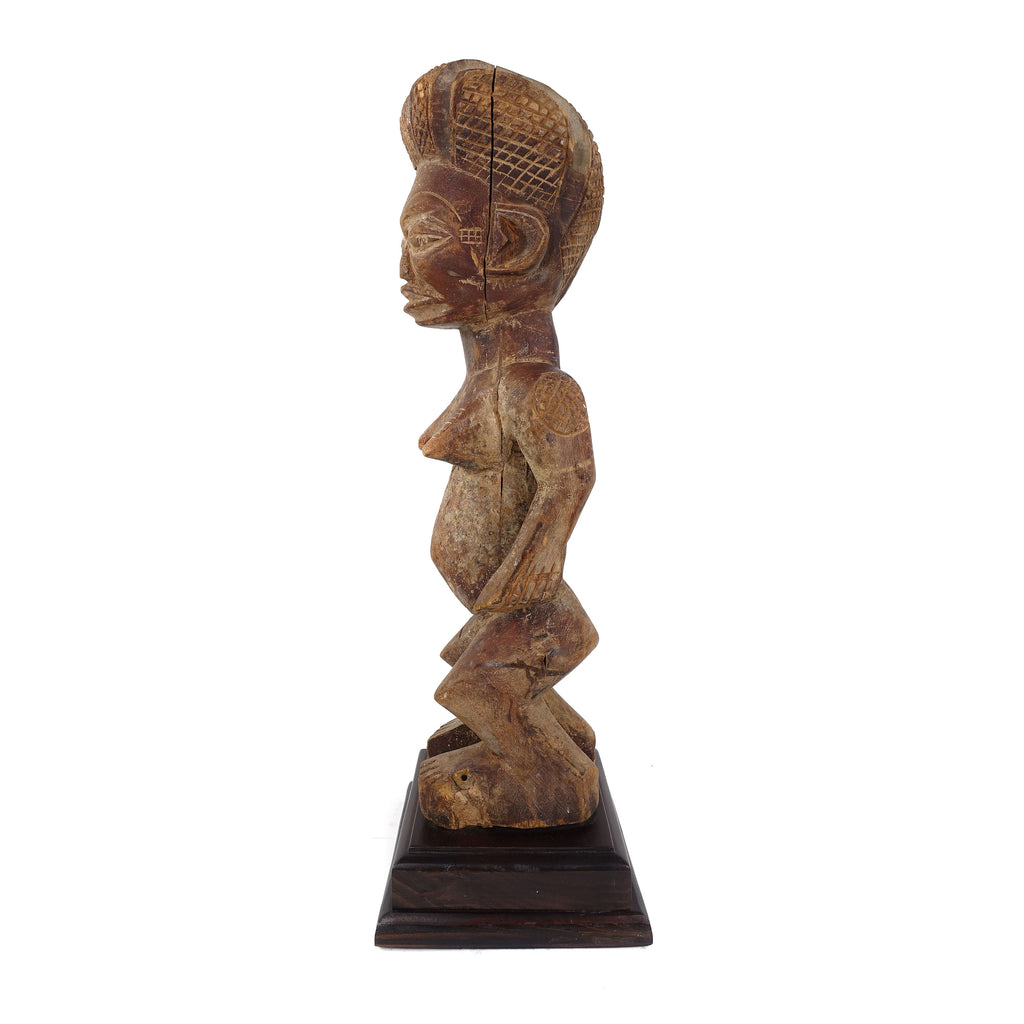 Chokwe Standing Female Figure on Custom Base Congo