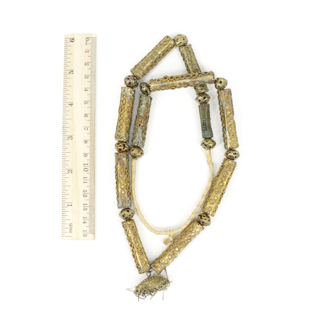 Yoruba Gilded Brass Raised Dot Beads Nigeria