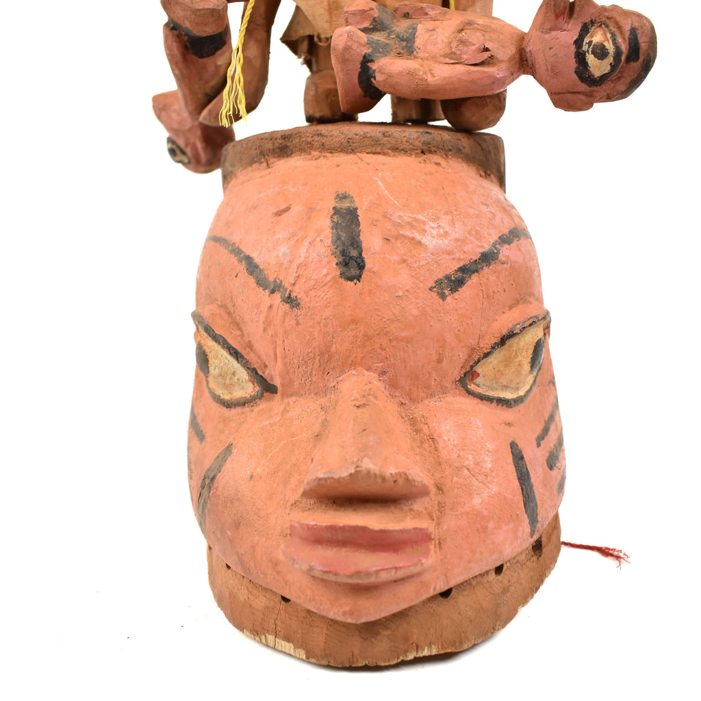 Yoruba Gelede Mask with Figures Nigeria