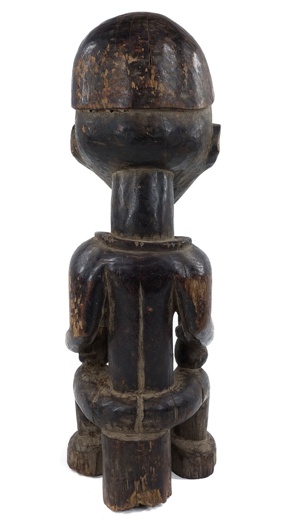 Yombe Seated Female Figure Holding Cups Congo