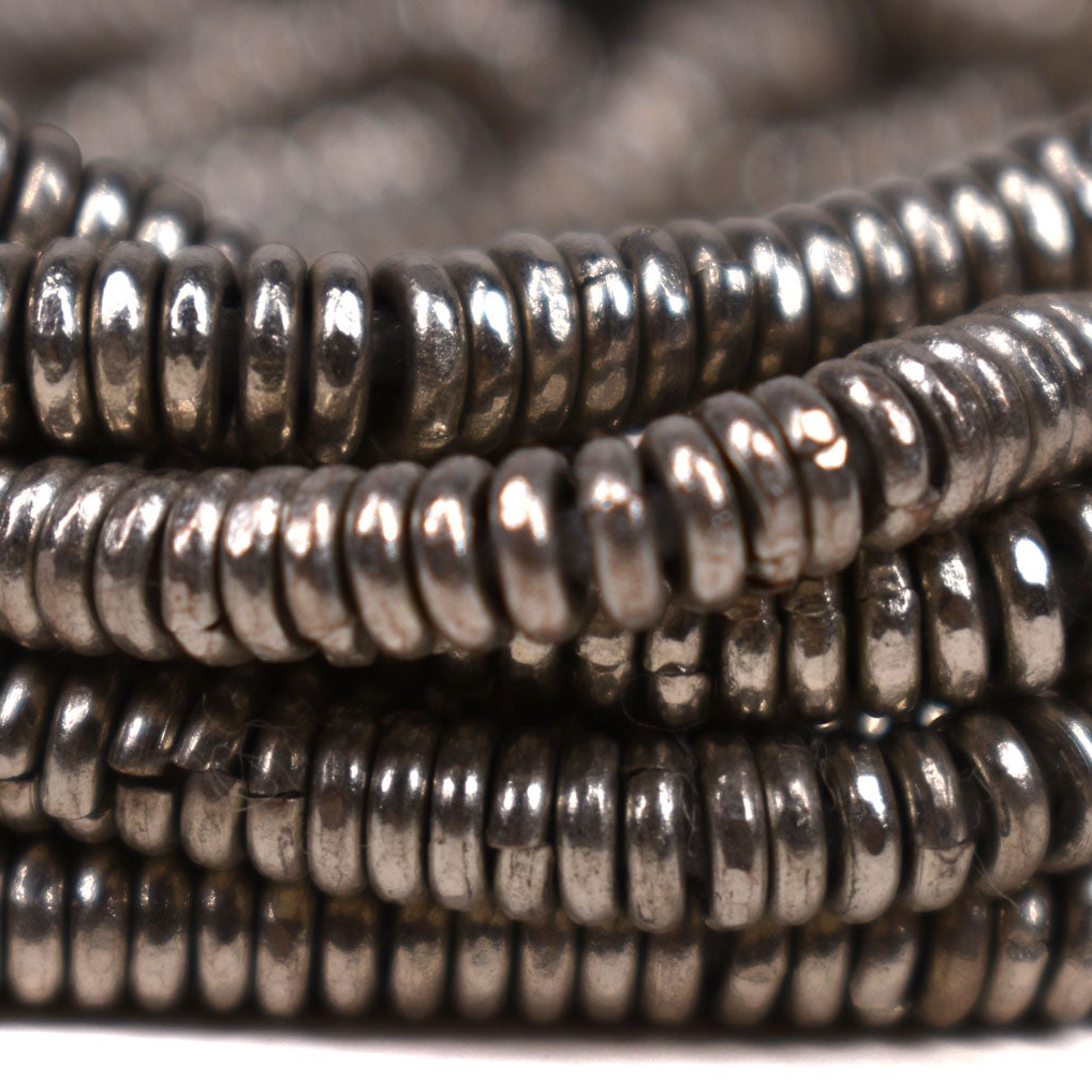 Silver Heishi Beads Ethiopia