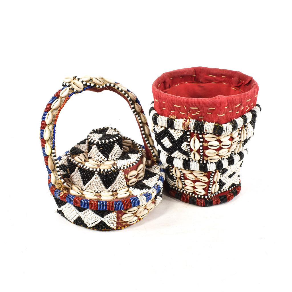 Kuba Royal Beaded Basket Congo