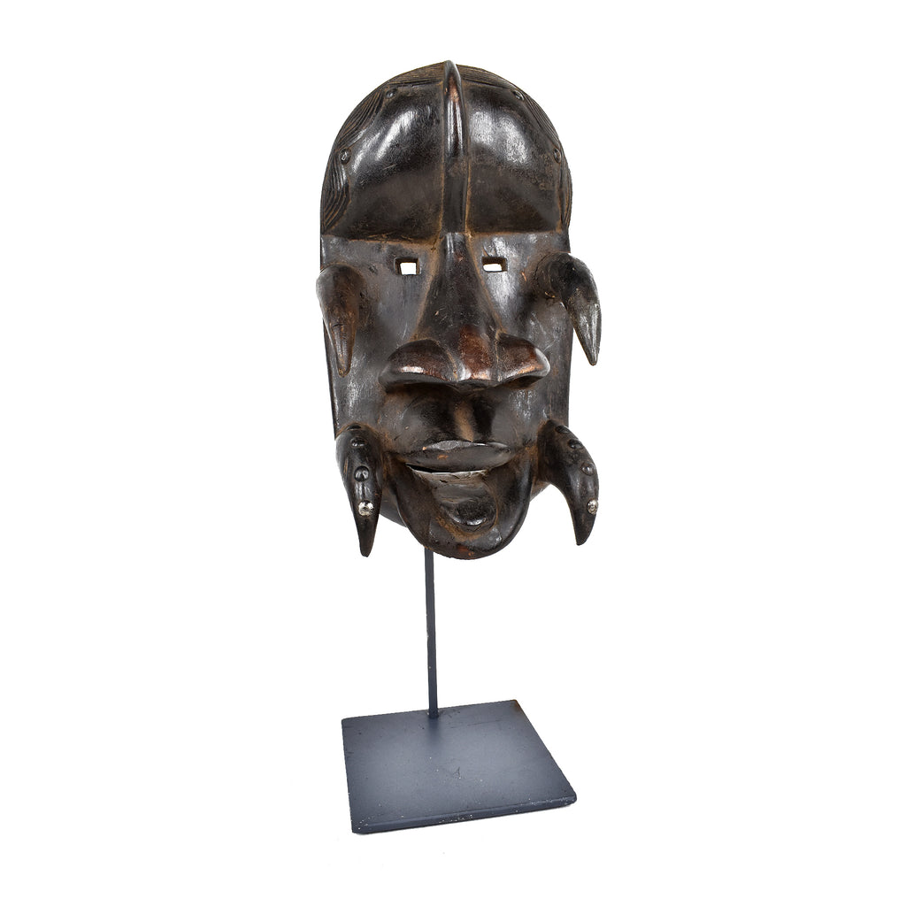 Dan Guere Mask On Custom Stand Côte d'Ivoire