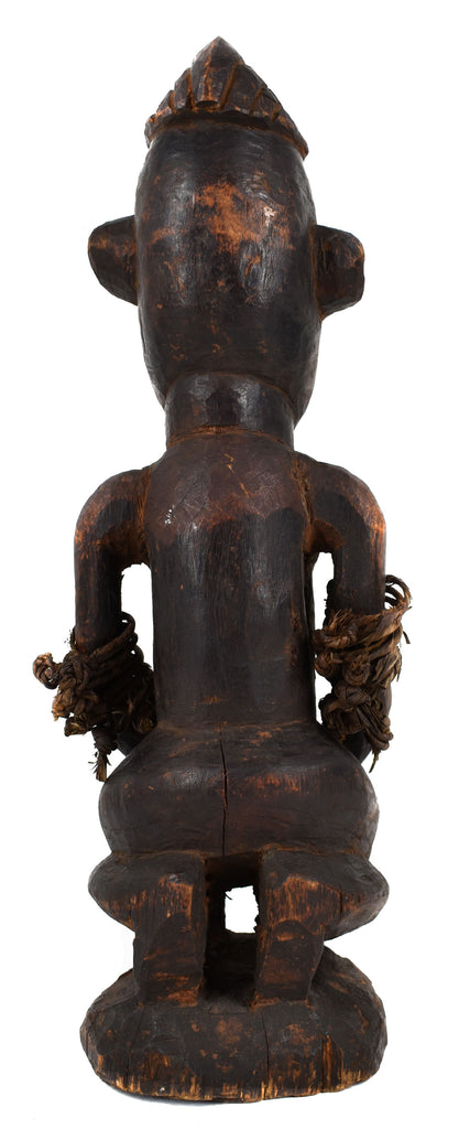 Yaka Female Kneeling Wood Figure Congo