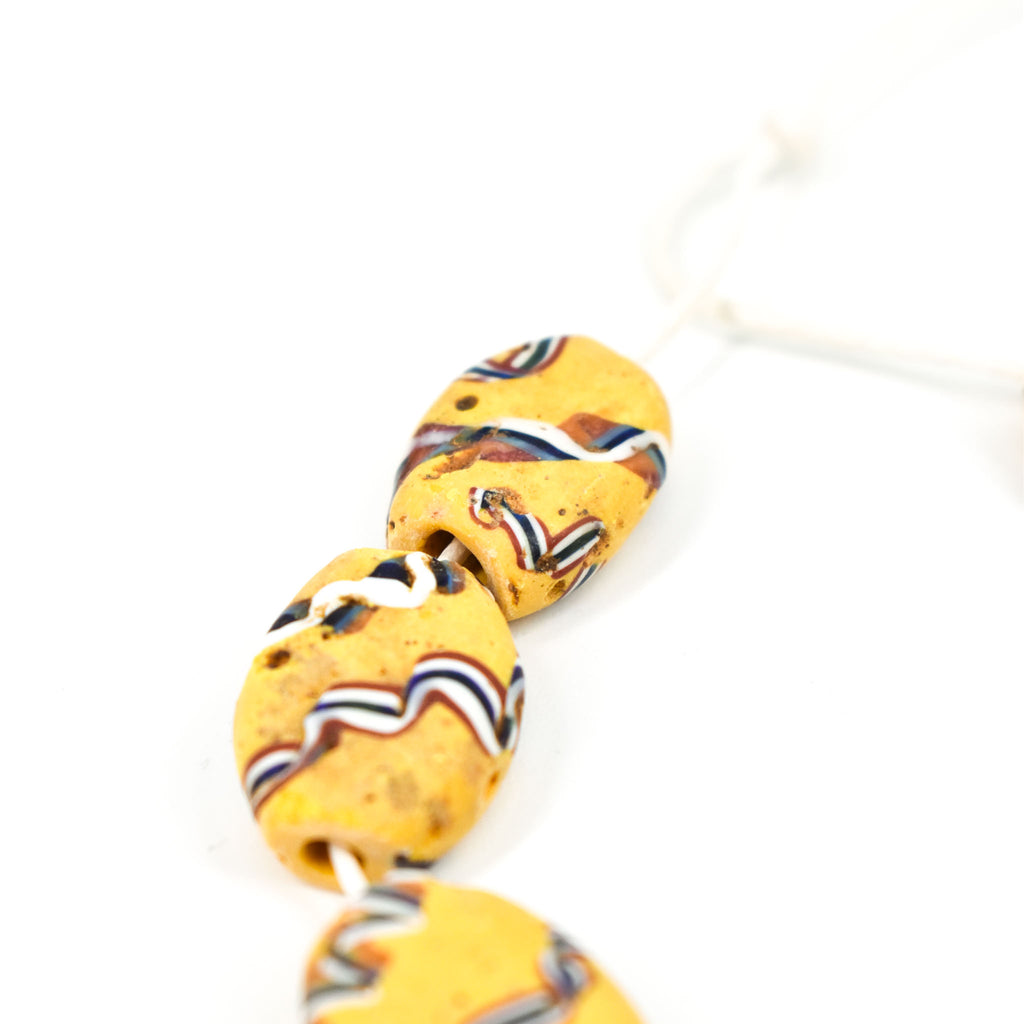 8 Yellow Tabular Venetian Trade Beads