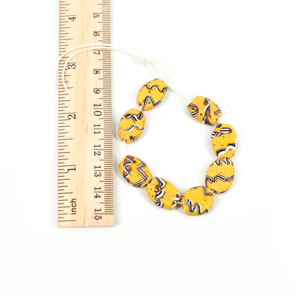 8 Yellow Tabular Venetian Trade Beads