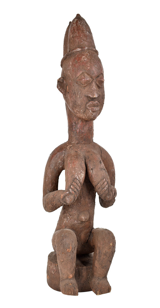 Yoruba Female Figure Lifting Breasts Nigeria