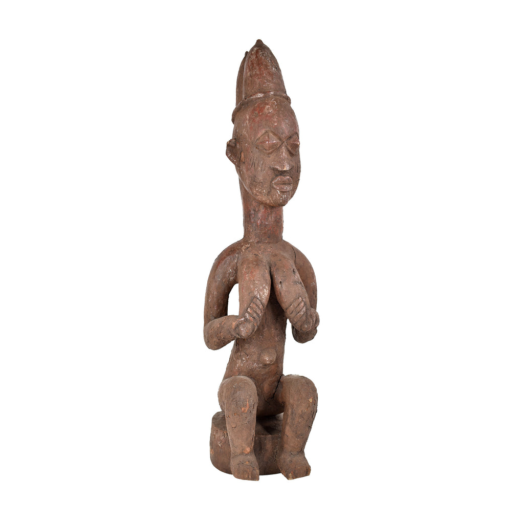 Yoruba Female Figure Lifting Breasts Nigeria