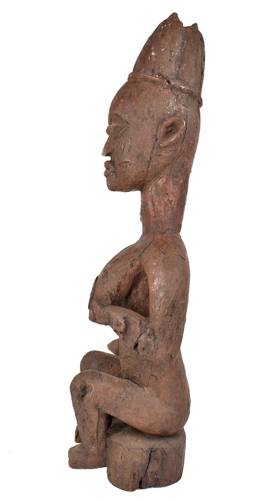 Yoruba Female Figure Lifting Breasts Nigeria