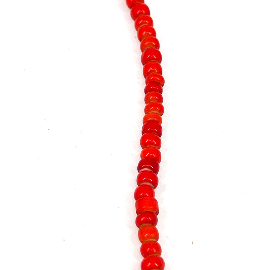 Red White Heart Venetian Trade Beads