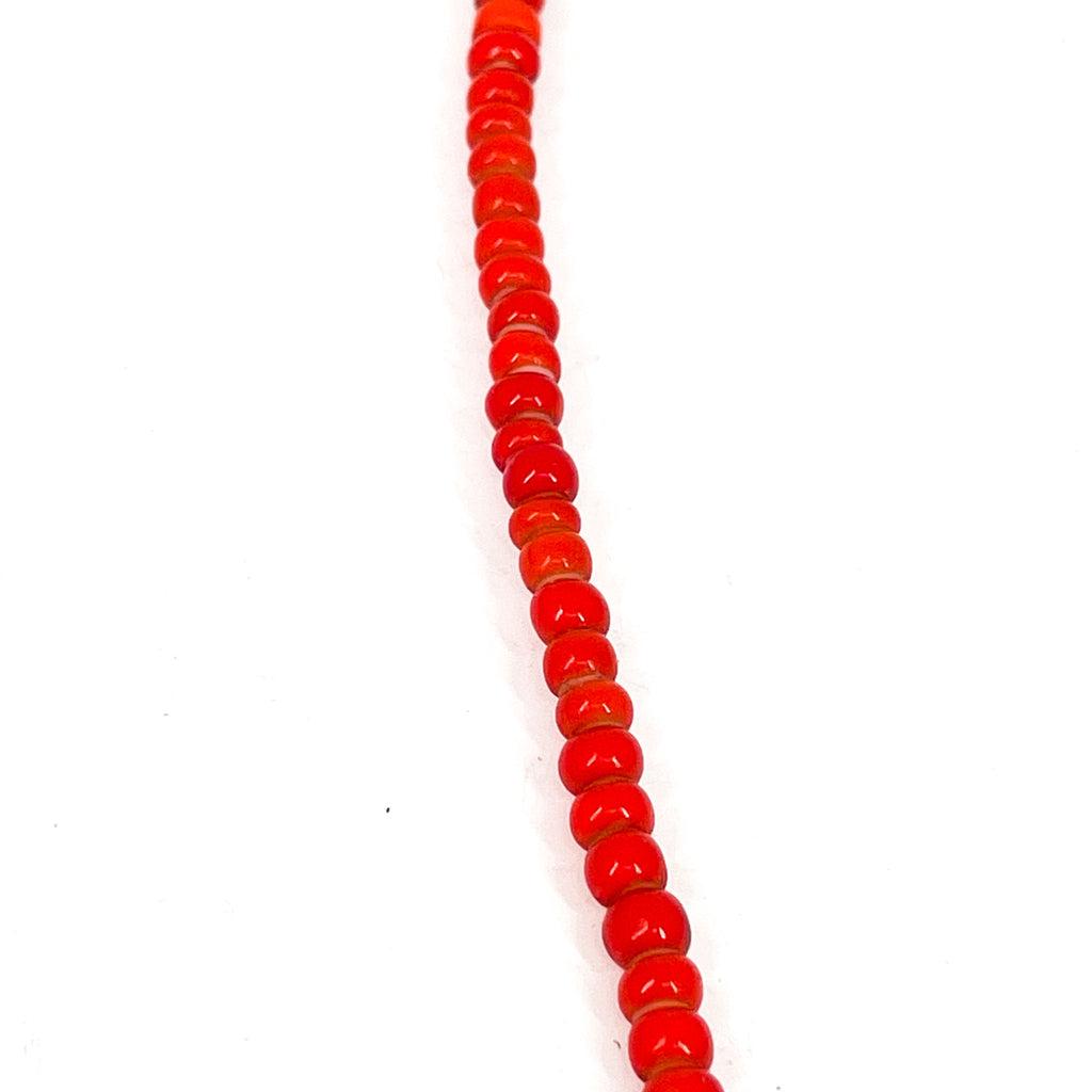 Red White Heart Venetian Trade Beads