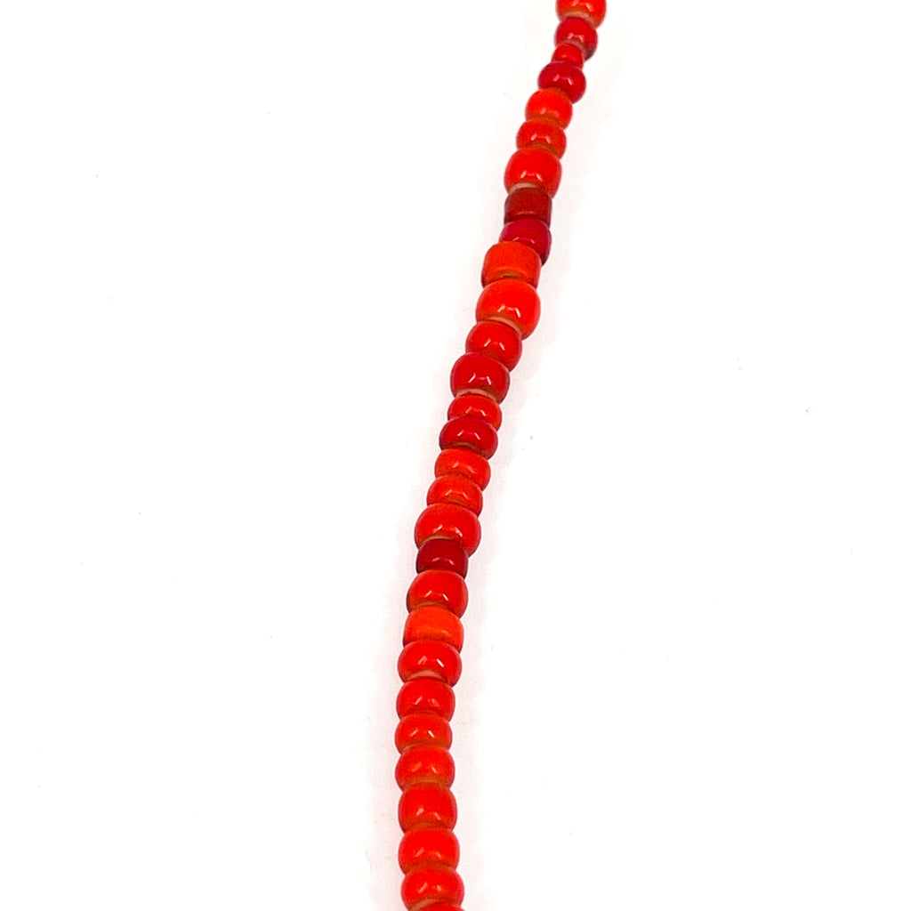 Red White Heart Venetian Trade Beads