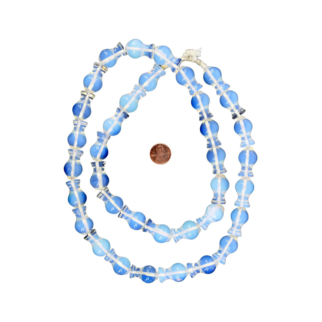 Opalescent Moon Trade Beads 36 Inch Czech