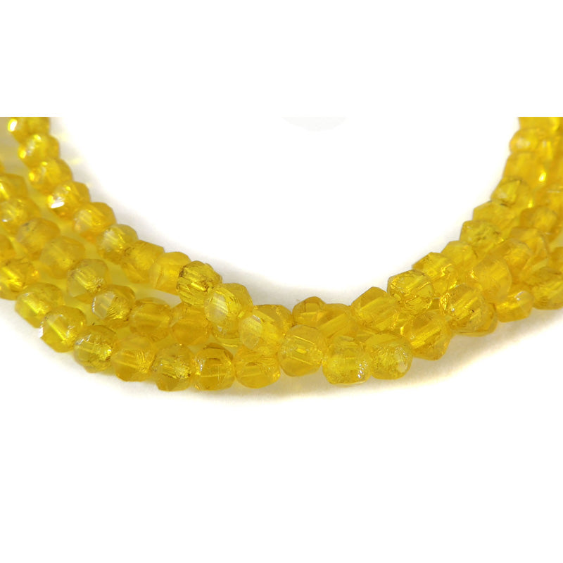 Yellow Faceted Trade Beads Czech