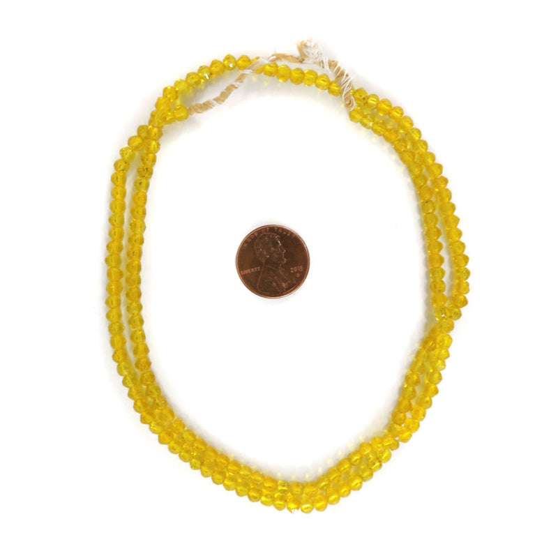 Yellow Faceted Trade Beads Czech