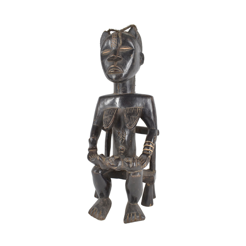Dan Seated Maternity Figure with Child Liberia