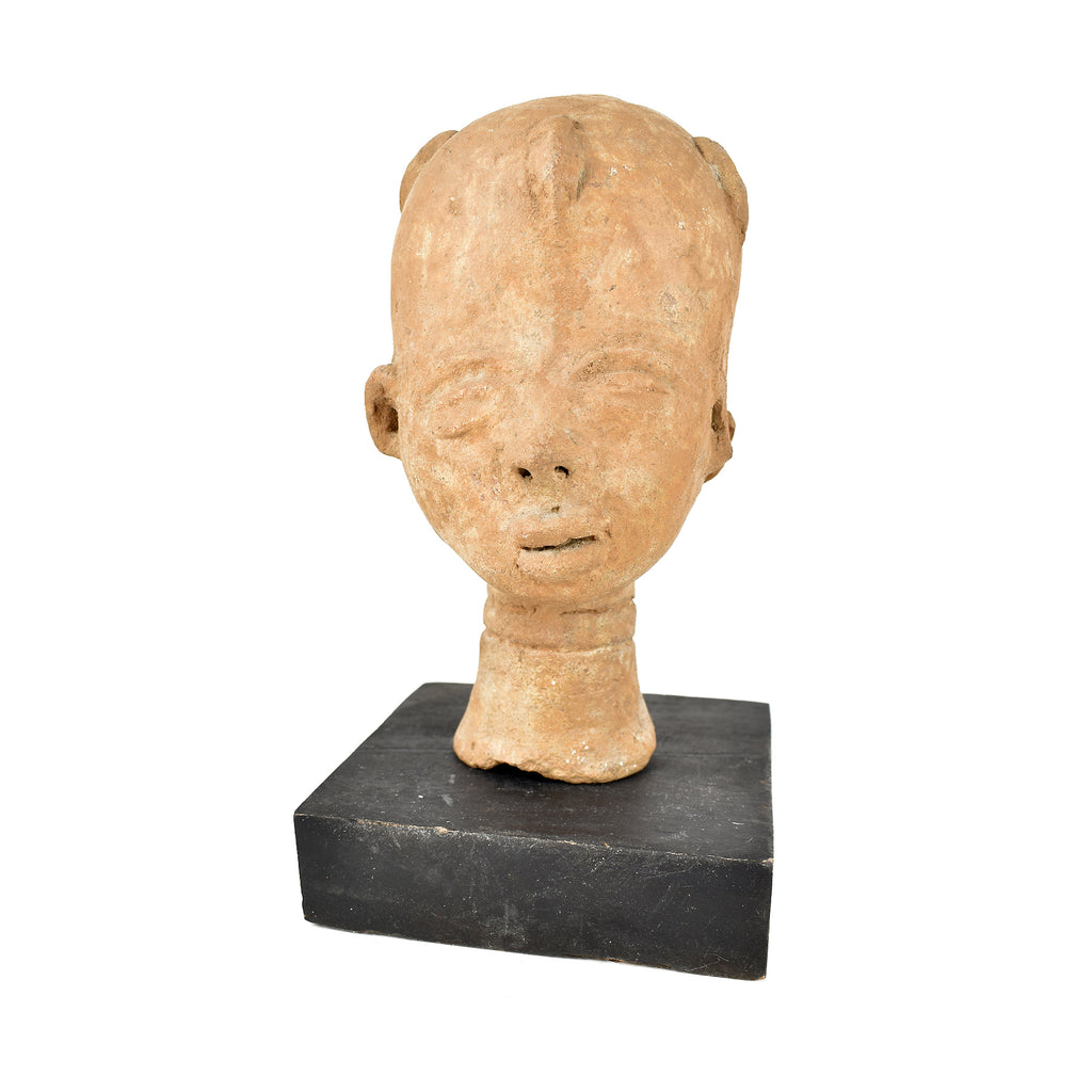 Asante Akan Nsodia Clay Head on Custom Stand Ghana