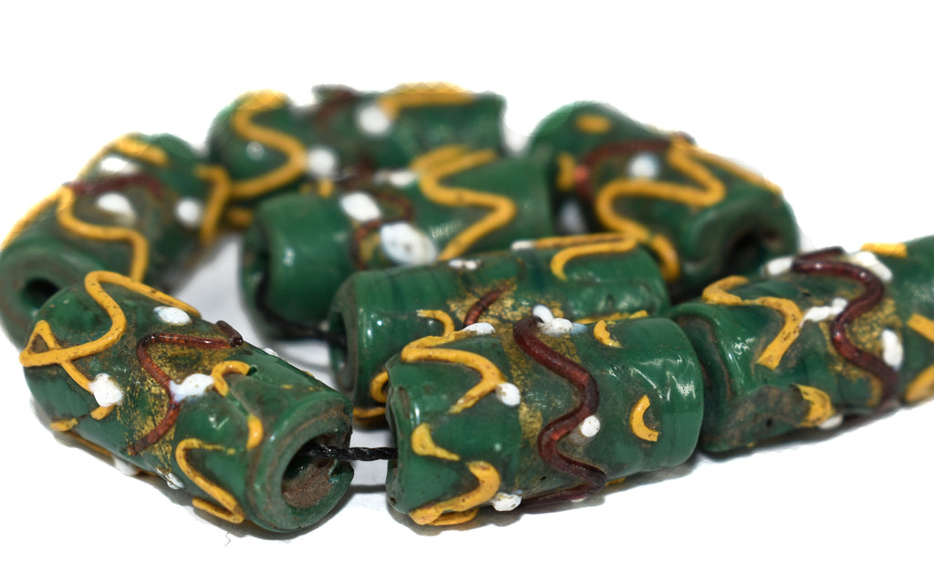 8 Green Aventurine Wedding Cake Venetian Trade Beads