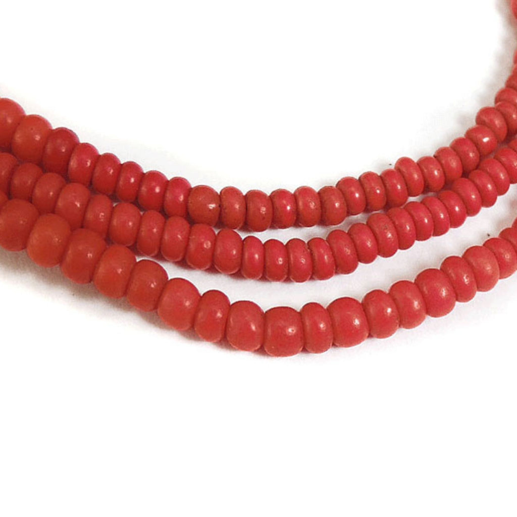 3 Red Strands Seed Trade Beads