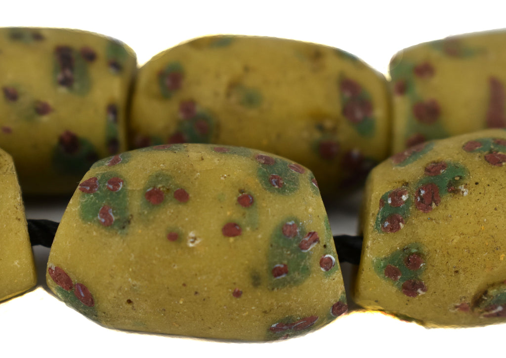 6 Yellow Venetian Trade Beads