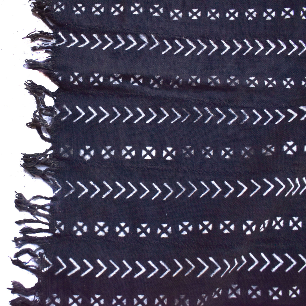 Black Mudcloth Textile Mali 65x45 Inch