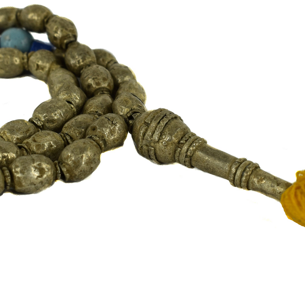 Ethiopian Silver Prayer Beads with Tassel 31 inch