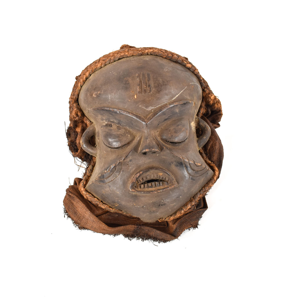 Pende Mask with Woven Hood Congo