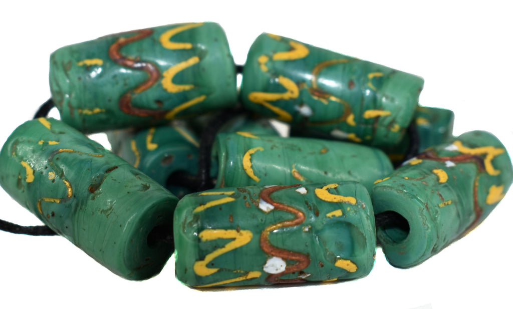 9 Green Aventurine Wedding Cake Venetian Trade Beads