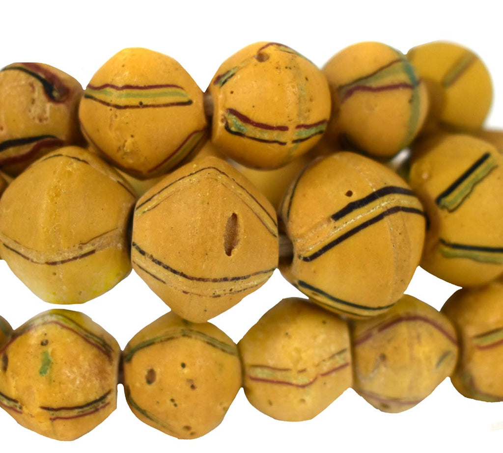 Yellow King Venetian Trade Beads 32 Inch