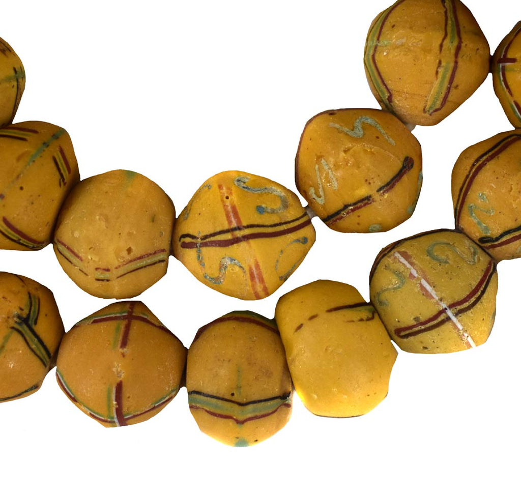 Yellow King Venetian Trade Beads 32 Inch