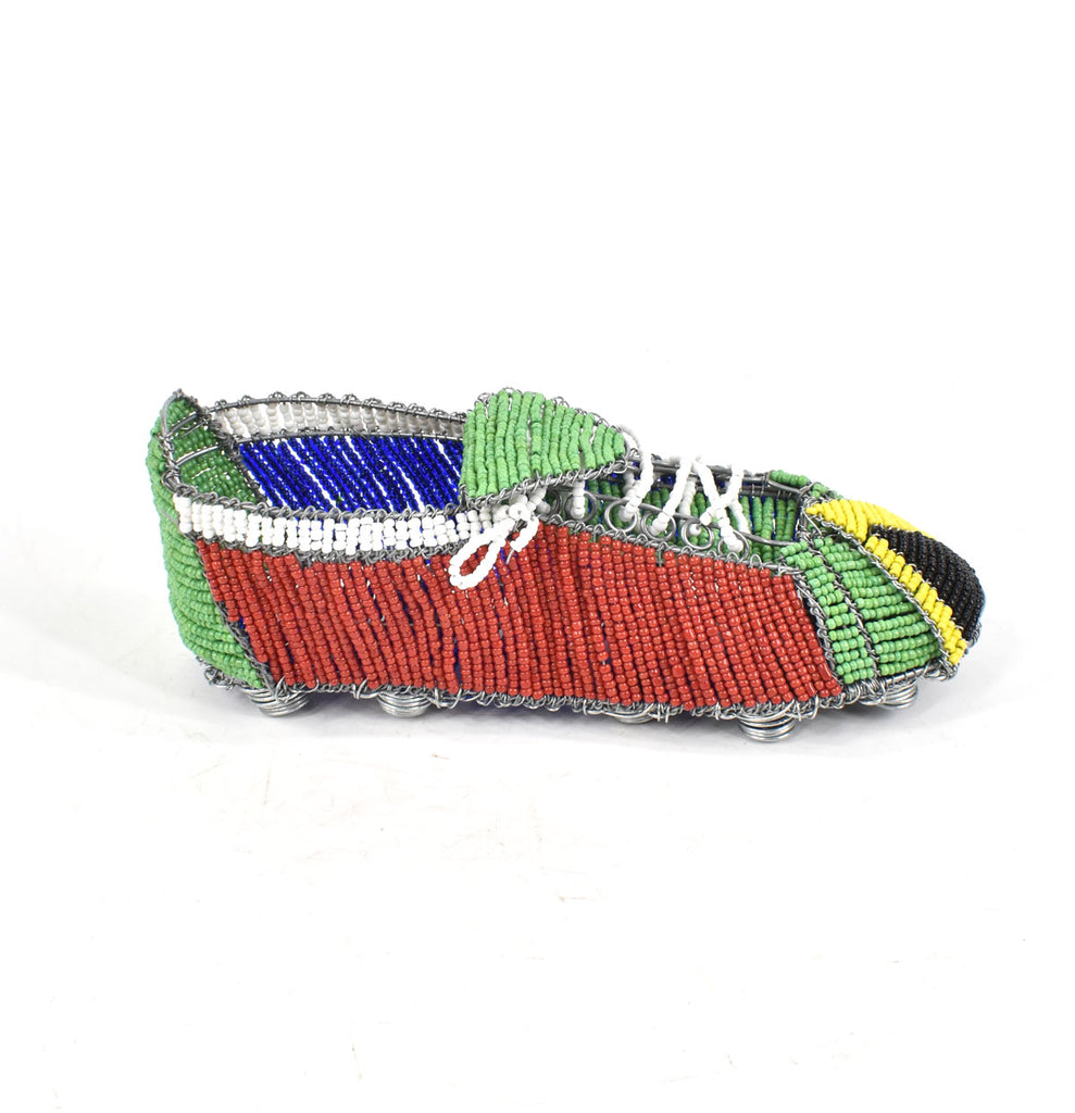 Zulu Beaded World Cup Soccer Cleat with South African Flag