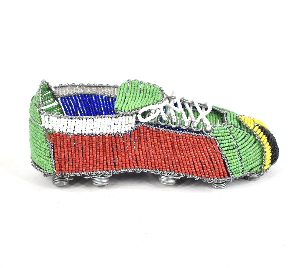 Zulu Beaded World Cup Soccer Cleat with South African Flag