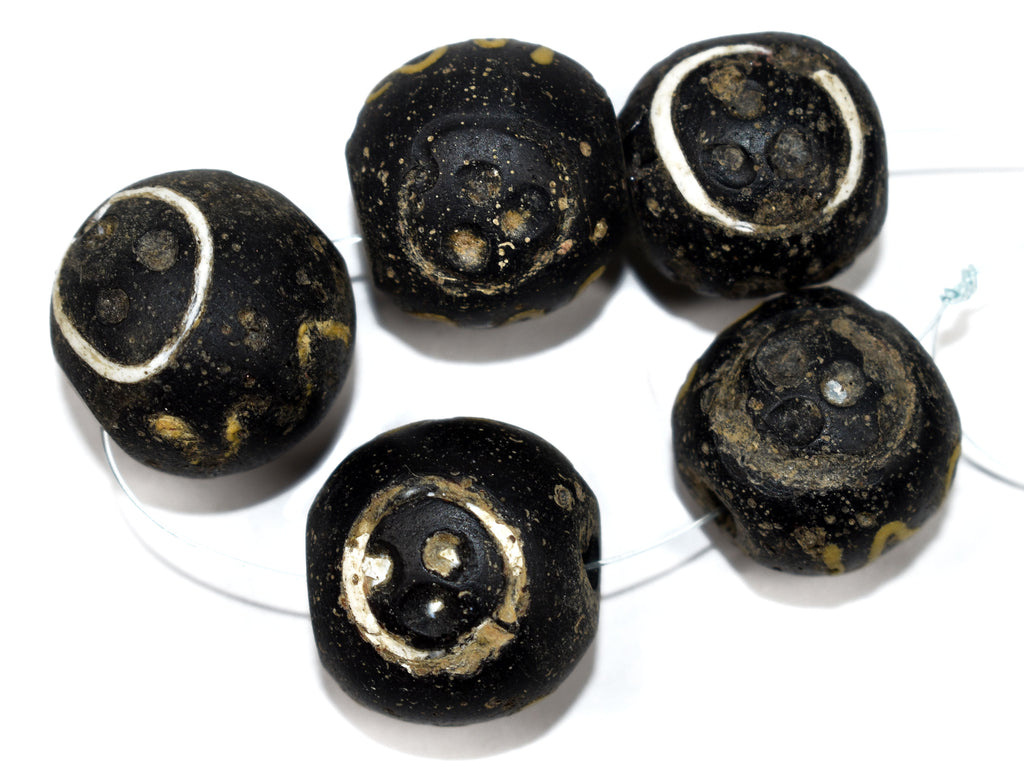 5 Baule Face Venetian Trade Beads