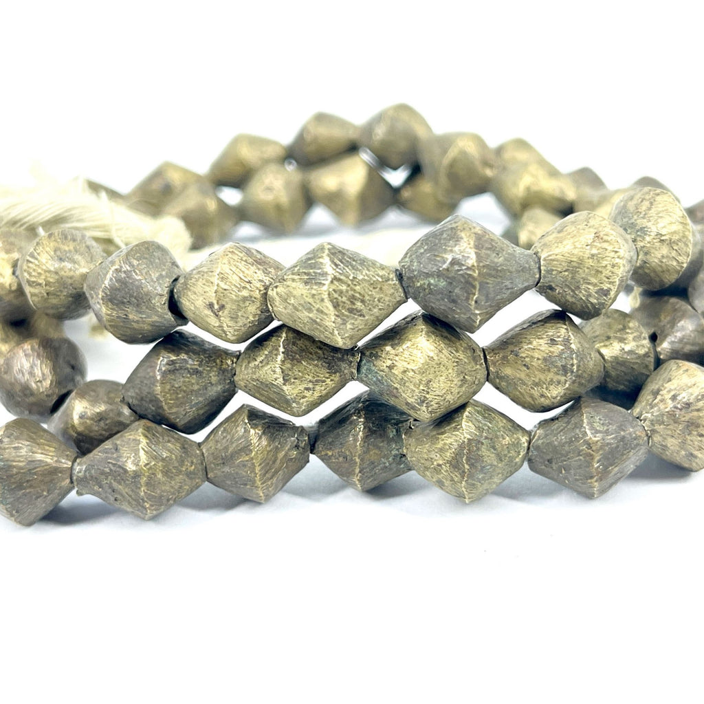 Brass Biconal Beads Cameroon JK Brown Collection